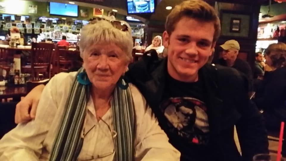 Kirby and Jackie at family dinner, 2014